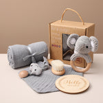Newborn Essentials Gift Set | Soft Baby Shower Gift Box with Baby Milestone Keepsake