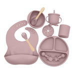 Silicone Baby Feeding Set | Complete Baby Mealtime Set with Bib, Plate, Bowl, Cup & Utensils