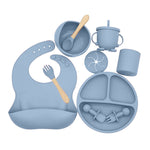 Silicone Baby Feeding Set | Complete Baby Mealtime Set with Bib, Plate, Bowl, Cup & Utensils
