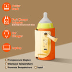 Portable Baby Bottle Warmer with 5 Temperature Settings | Travel Milk & Formula Warmer with Fast Charge Adapter