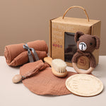Newborn Essentials Gift Set | Soft Baby Shower Gift Box with Baby Milestone Keepsake