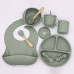 Silicone Baby Feeding Set | Complete Baby Mealtime Set with Bib, Plate, Bowl, Cup & Utensils