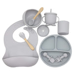 Silicone Baby Feeding Set | Complete Baby Mealtime Set with Bib, Plate, Bowl, Cup & Utensils