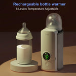 Portable Wireless Baby Bottle Warmer | USB Charging Rechargeable Milk Warmer for Travel
