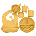 Silicone Baby Feeding Set | Complete Baby Mealtime Set with Bib, Plate, Bowl, Cup & Utensils