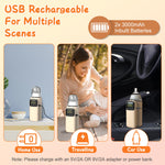 Portable Baby Bottle Warmer with Night Light | Rechargeable Travel Milk & Formula Warmer with 6 Heating Levels