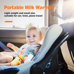 Portable Baby Bottle Warmer with 5 Temperature Settings | Travel Milk & Formula Warmer with Fast Charge Adapter