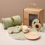 Newborn Essentials Gift Set | Soft Baby Shower Gift Box with Baby Milestone Keepsake