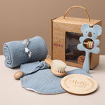 Newborn Essentials Gift Set | Soft Baby Shower Gift Box with Baby Milestone Keepsake